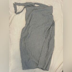 Aerie Blue and White Striped Wrap Maxi Skirt